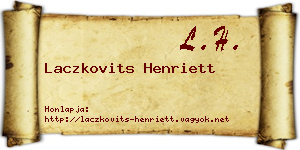 Laczkovits Henriett névjegykártya